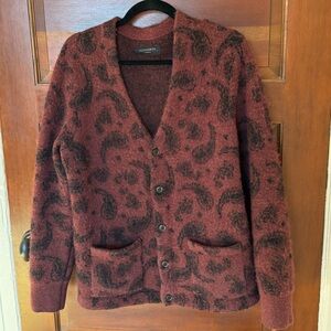 ALL SAINTS Paisley Print Bancat Men’s Cardigan Sweater